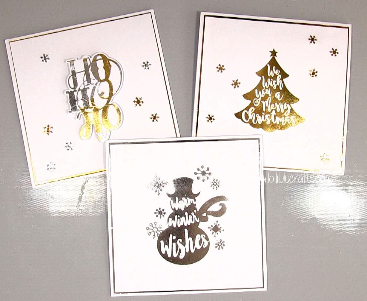 SGSpellbinders Glimmer Hot Foil Christmas Cards - Lolli Lulu Crafts
